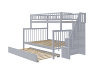 Lit superposé convertible en bois avec escalier, lit multifonction pour enfants, lit pour tout-petits, filles, meubles de chambre à coucher