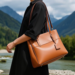 Borsa Tote a spalla larga marrone comoda comoda e lussuosa su misura pannolino in pelle borsa Tote premaman per la mamma - Product Image 6