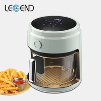 Friteuse à air numérique sans huile 3,5 L avec panier en verre visible, température réglable, cuisson rapide, friteuse saine pour la cuisine