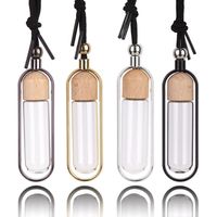 Diffuseur d'huiles essentielles pour voiture, flacon en verre vide, diffuseur d'huiles essentielles en verre transparent, parfum d'aromathérapie, pendentif en verre