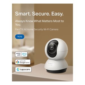 Caméra de surveillance intelligente TC72 AI blanche 2K 1440p QHD avec capteur CMOS, Wi-Fi, intérieur, grand angle 130°, 12MP - Product Image 2