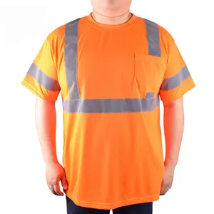 T-shirt de travail personnalisé à manches courtes pour femmes, haut de sécurité, de Construction, à haute visibilité, vente en gros