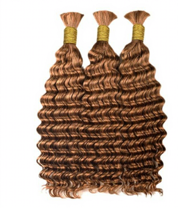 Extensiones de Cabello Remy Indio a Granel, 100% Densidad, Base de Seda, Rubio, Ondulado Profundo, Rizado, para Mujer - Product Image 3