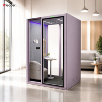 Cabine de bureau préfabriquée portable, cabine d'enregistrement acoustique, cabine de confidentialité mobile, isolation phonique