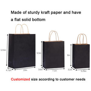 Sacs en carton kraft brun avec poignée pour emporter du café, de la pizza, du lait, emballage écologique, sac de courses alimentaire, usine - Product Image 3