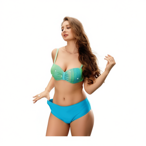 Costume da bagno intero HDJ taglie forti con controllo pancia, vita alta, push-up, fascia a fascia, tinta unita, da donna 42 44 46 48 - Product Image 1