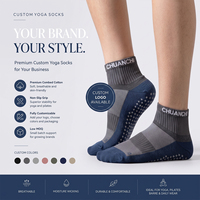 Chaussettes de yoga à logo personnalisé, antidérapantes, respirantes, en coton peigné, pour Pilates et Barre, OEM ODM, vente en gros