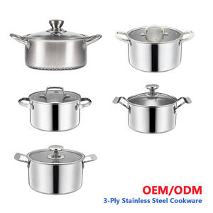 Altın anahtar özel Logo mevcut parlak düz vücut çift delikli kapak TENCERE SETİ paslanmaz çelik üç katlı kazan - Product Image 5