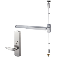 Porte d'évacuation d'urgence double ANSI KEYMAN avec barre de poussée verrouillable à deux points coupe-feu pour dispositif de sortie de panique à tige verticale