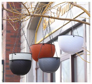 Hanging Basket BEES Plastic Plant Flower Hanging Pot Basket Indoor Plant Hanger Outdoor Hanging Pot With Plug And Drainage Plate