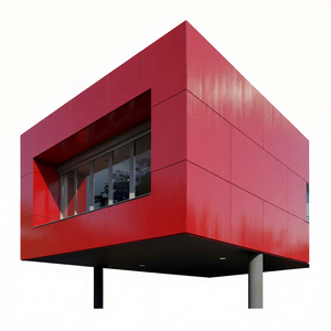 Panneau sandwich 5 mm en aluminium avec revêtement PVDF rouge 5595, ignifuge, moderne, pour enseigne de bâtiment de bureau - Product Image 1