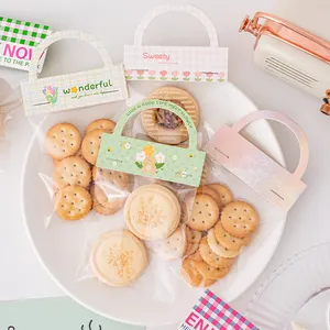 China Suppliers Logo Opp Food Grade Over Head Cards Biscuit Pouch Toppers Bread Cookie Plastic Packaging Bag