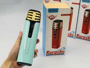 WSTER WS838 Support USB TF Card <span class=keywords><strong>FM</strong></span> <span class=keywords><strong>Radio</strong></span> avec lumière disco, microphone, haut-parleur, karaoké, microphone sans fil USB, <span class=keywords><strong>studio</strong></span> familial KTV - Product Image 6