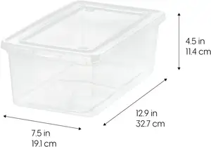 Plastic Storage Box With Locking Cover 20 Bags Can Be Nested Handbag Wardrobe Game Organization Shoe Box
