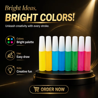 Peinture translucide non toxique en gros pour attrape-soleil, 3 ml, à base d'eau, pour vitraux DIY et artisanat pour enfants