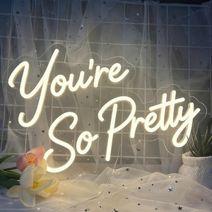 Spedizione Rapida, Insegna Luminosa Personalizzata 'You're so Pretty' in Acrilico Bianco Caldo, Cartello Illuminato per Decorazioni Casa, Ufficio e Feste - Product Image 4