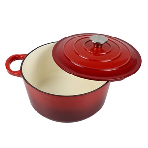 Casserole à four néerlandais antiadhérente en <span class=keywords><strong>fonte</strong></span> avec revêtement en émail pour la cuisine avec logo personnalisé - Product Image 3