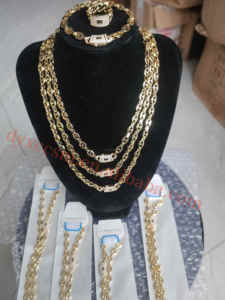 ゴールドチェーンNecklace14kゴールドチェーンゴールドキューバマイアミジュエリー6mmモナコチェーンユニセックス14K金メッキ豚の鼻チェーン - Product Image 3