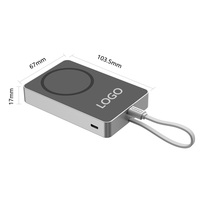 Cargador Portátil Magnético de 10000mAh con Carga Rápida PD de 20W, Cable Tipo-C Integrado y Carga Inalámbrica Delgada de 15W