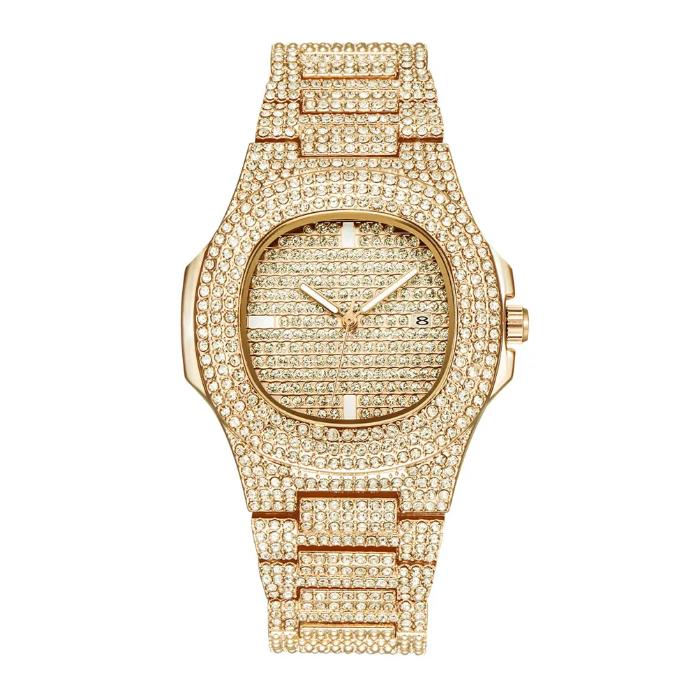 Relógio de ouro masculino, relógio de marca de luxo top para homens, relógio de quartzo masculino de marca luxuosa, presente exclusivo para homens