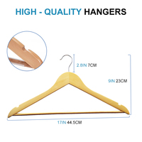 Vente en gros Personnalisé Simple Cintre Rond en Bois avec Matériau en Aluminium OEM & ODM Bienvenue pour une Utilisation de Placard Vêtements Outils