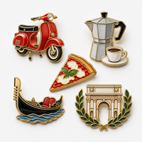 En gros, épingles en émail culturel italien, éléments européens rétro, artisanat métallique exquis, badges en émail souple et dur