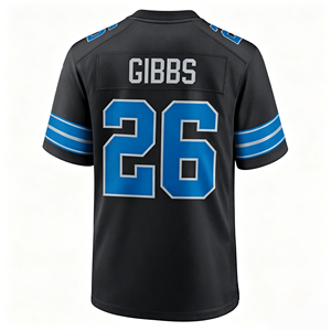 Maillot de haute qualité 0 # Gibbs 14 # St Brown 16 # Goff 97 # Maillot de football américain brodé Hutchinson, maillot personnalisé - Product Image 3