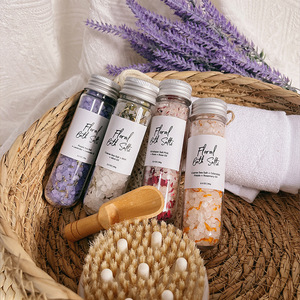 Sels de bain cristallins de <span class=keywords><strong>sel</strong></span> <span class=keywords><strong>rose</strong></span> de l'<span class=keywords><strong>Himalaya</strong></span> avec aromathérapie et fleurs séchées pour sauna corporel et bain de pieds - Product Image 4