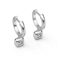 Boucles d'oreilles créoles pendantes en argent sterling 925 avec moissanite 1 carat pour femme, boucles d'oreilles huggie en moissanite taille ronde 5,0 mm, couleur D, pureté VVS1