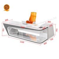 Bureau de partenaire de bureau moderne de luxe pas cher Acrylique Surface solide Top Bureaux de PDG Bureau à domicile