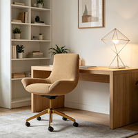 Chaise de bureau ergonomique portable faite à la main avec base à roulettes lisses de qualité supérieure, idéale pour le salon, le bureau, l'hôtel et la maison