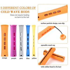 DIY Hair Curling Tools 100pcs/set Salon Hair Perm <b>Rods</b> 5 Sizes Cold Wave <b>Rods</b> <b>Plastic</b> Hair Rollers Home Use Colorful Medium - Product Image 4