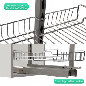 <span class=keywords><strong>Meuble</strong></span> de rangement haut moderne en fil métallique pour cuisine, idéal petits espaces, étagère autoportante en fer pour épices et organisateur de placards - Product Image 4