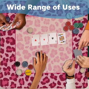 Tapis de mahjong imprimé léopard vibrant, 31,5 pouces, antidérapant, pour poker, jeux de cartes, dominos, motif animal rose magenta - Product Image 5