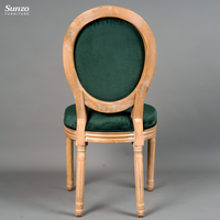 Chaise Louis rembourrée pour événements de mariage, chaise de salle à manger à dossier rond de style français avec coussin en tissu pour mobilier de banquet de luxe