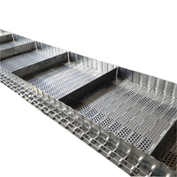 Personalización de grado alimenticio, placa de cadena de malla de alambre de acero inoxidable perforada, cinta transportadora, deflector, se puede agregar