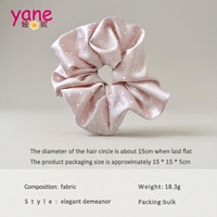 Label Kustom Polka Dot Scrunchies Besar Elastisitas Tinggi Ikat Rambut Wanita Korea Satin Aksesoris Rambut Mewah