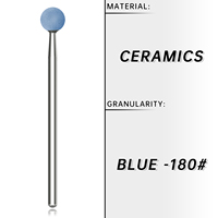 Fraise à ongles en céramique haut de gamme, forme boule, pour manucure, nettoyage des cuticules et polissage de la surface des ongles