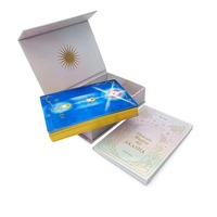 Jeu de tarot Premium Gold Edge avec boîte magnétique longue et cartes Oracle personnalisées en cristal, jeu de société certifié FSC