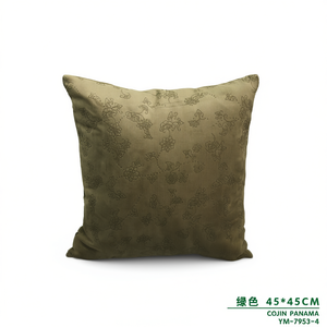Coussin de siège et oreiller en velours côtelé jacquard vert Cojin Panama 45*45 - Product Image 3