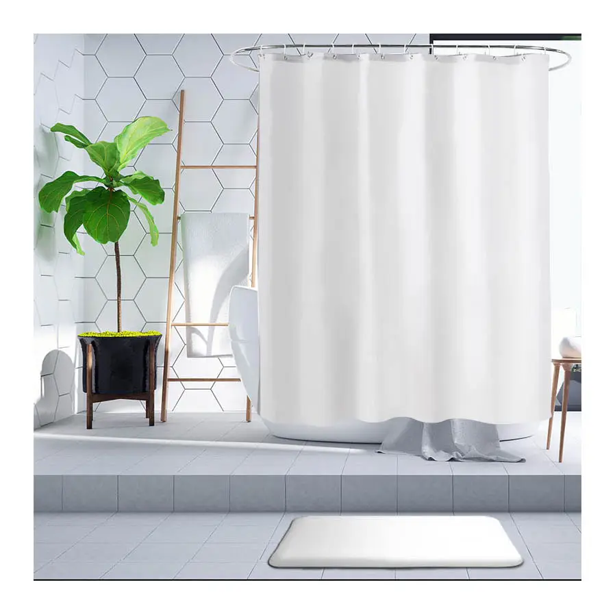 customizable polyester shower liner washable shower curtain liner bathroom hotel white shower curtain whote curtains thick