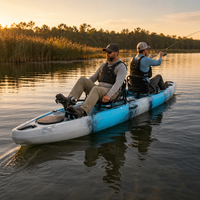 Yacht de pêche sportif biplace à double propulsion, avec pédales et moteur électrique à utilisation simultanée, en HDPE, vente en gros