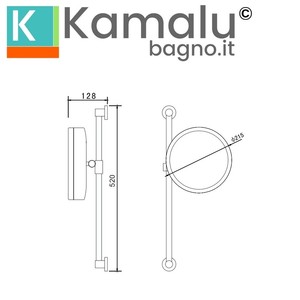 Specchio da Bagno Rotondo Kamalu SP-3570 3x con Illuminazione LED, Stile Moderno per Uso Alberghiero - Product Image 3