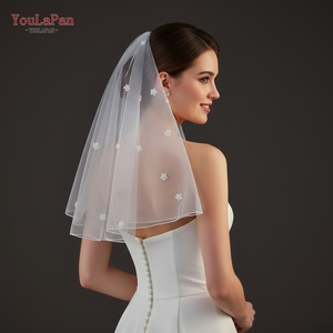 <span class=keywords><strong>Voile</strong></span> YouLaPan M35 élégant en dentelle miniature faite à la main, à une seule couche, avec bord coupé, pour mariée et soirée - Product Image 5