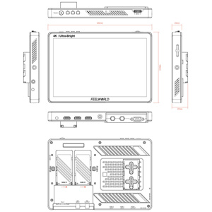 FEELWORLD LUT11S OEM Factory Direct 10,1 pulgadas 2000NITs DSLR Cámara Monitor de campo HDMI 3G-SDI LOGO Servicio de personalización - Product Image 6