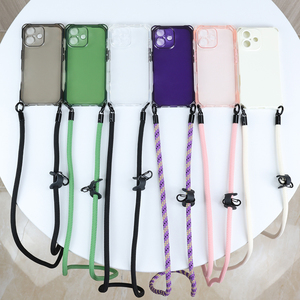 <span class=keywords><strong>Coque</strong></span> de téléphone minimaliste en TPU couleur unie antichoc <span class=keywords><strong>avec</strong></span> sangle bandoulière à quatre coins pour <span class=keywords><strong>iPhone</strong></span> 17 Pro Max 16 15 14 - Product Image 3