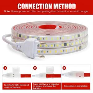 Chất lượng cao IP65 không thấm nước 220V Ra80 SMD 2835 LED Strip ánh sáng ngoài trời 120LED/M SMD2835 LED Strip ánh sáng - Product Image 6