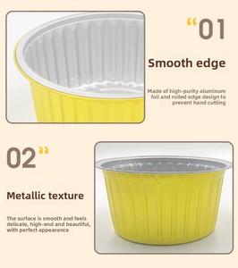 Premium Thickened Disposable Dual-<strong>Purpose</strong> Aluminum Foil <strong>Containers</strong> with PP Plastic Lid Food Grade 450ml for Takeout Barbecue - Product Image 2
