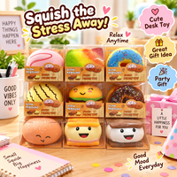 Grand jouet anti-stress souple en TPR, imitation alimentaire (donut, burger, toast), à rebond lent et amusant, avec boîte cadeau