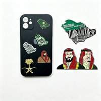 Épingles et autocollants en métal émaillé 3M personnalisés, imperméables, plaqués or/argent/laiton, logo arabe coloré, adhésifs pour coque de téléphone portable